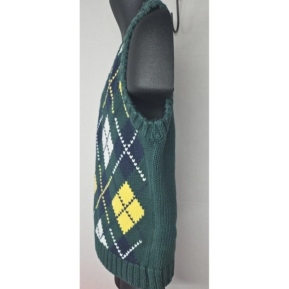 The Children's Place Green,‎ Yellow & White Sleeveless Sweater Vest Size 18 MTHS